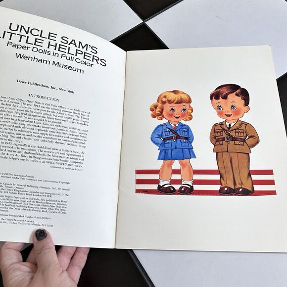 Vintage 90s Paper Dolls Uncut Uncle Sam’s Little Helpers Patriotic Army Military - Picture 6 of 10